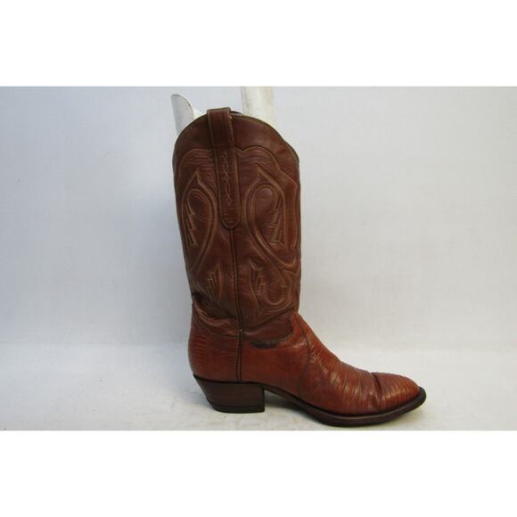 Cowtown Mens Size 9 D Brown Leather Lizard Cowboy Western Boots main image 7